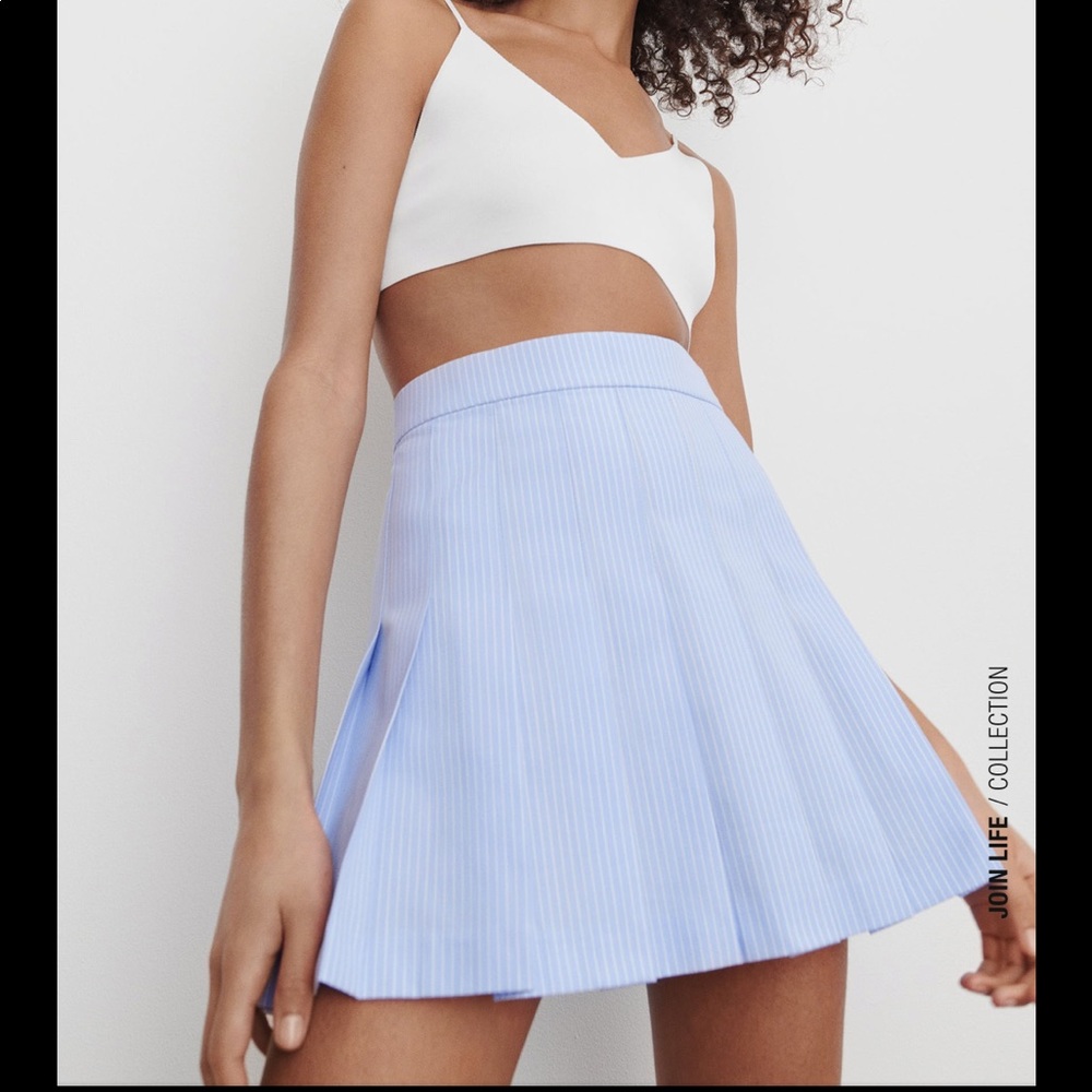 Zara box pleat mini skirt